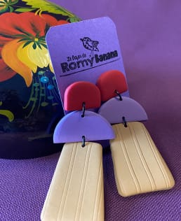 Boucles d’oreilles pendantes Soizic aime le caramel