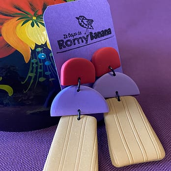 Boucles d’oreilles pendantes Soizic aime le caramel